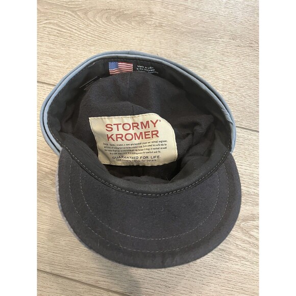 Stormy Kromer 1903 Metal SK Logo Blue Plaid Wool Hat Cap Size 6 1/8 US - Picture 7 of 7